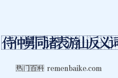侍仲舅同诸表游山反义词是什么意思的图片